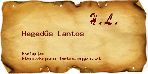 Hegedűs Lantos névjegykártya